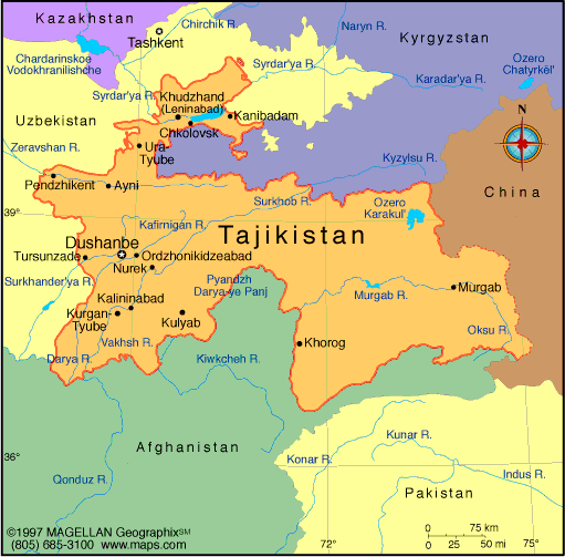 tacikistan haritasi
